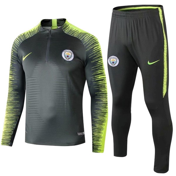 Survetement Football Manchester City 2018-19 Vert Fluorescente